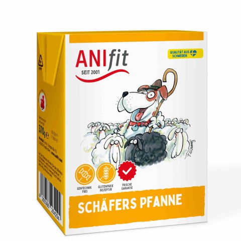 Hond Natvoer Schäfers Pfanne 370g 6 Stuk -1- Anifit