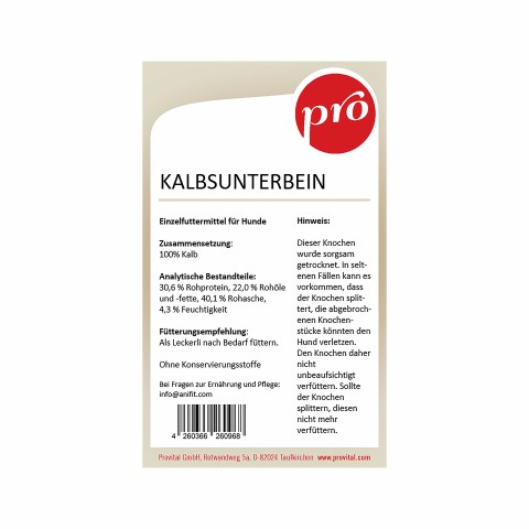 Hund Snacks Pro Kalbsunterbein ca. 500g 1 Stück -2- Anifit