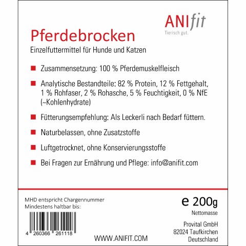 Hund Snacks Pferdebrocken 200g 1 Stück -3- Anifit
