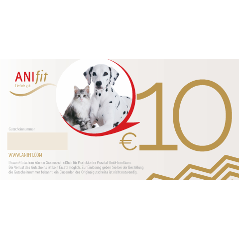 Hund Katze Provital Werbematerial Zubehör Anifit 10 EUR Gutschein ONLINE 1 Stück -1- Anifit