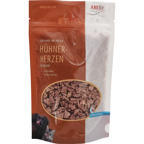 Hond Kat Accessories Snacks Voedingssupplementen Kippenhart granulaat 50g 1 Stuk -1- Anifit